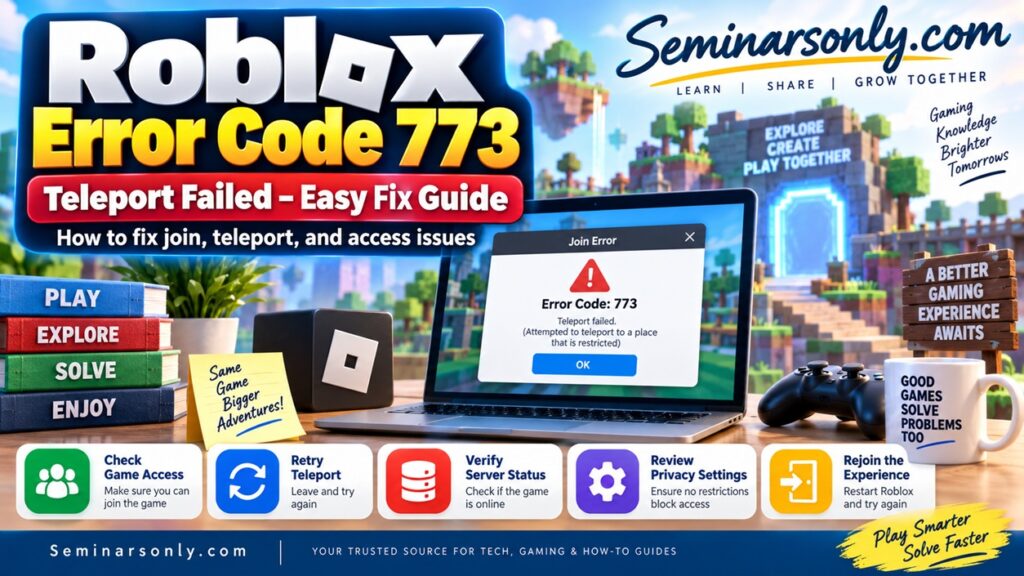 Roblox Error Code 773: Fast Fixes & Causes