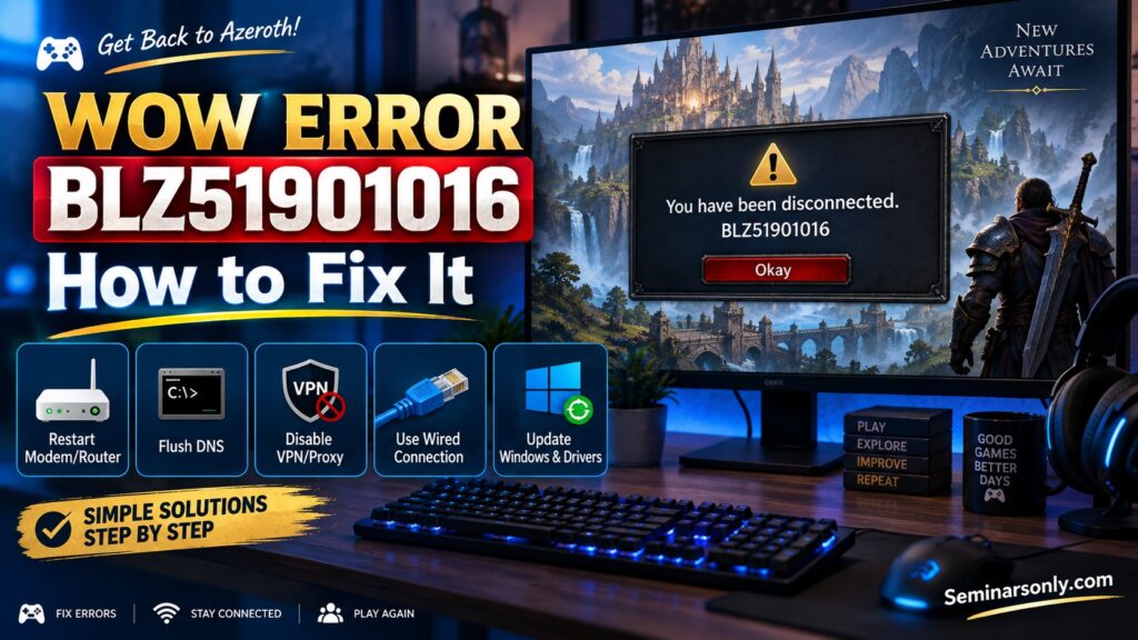 WoW error BLZ51901016 You have been disconnected troubleshooting guide