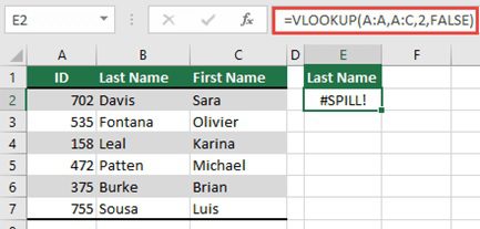 #Spill Error in Excel