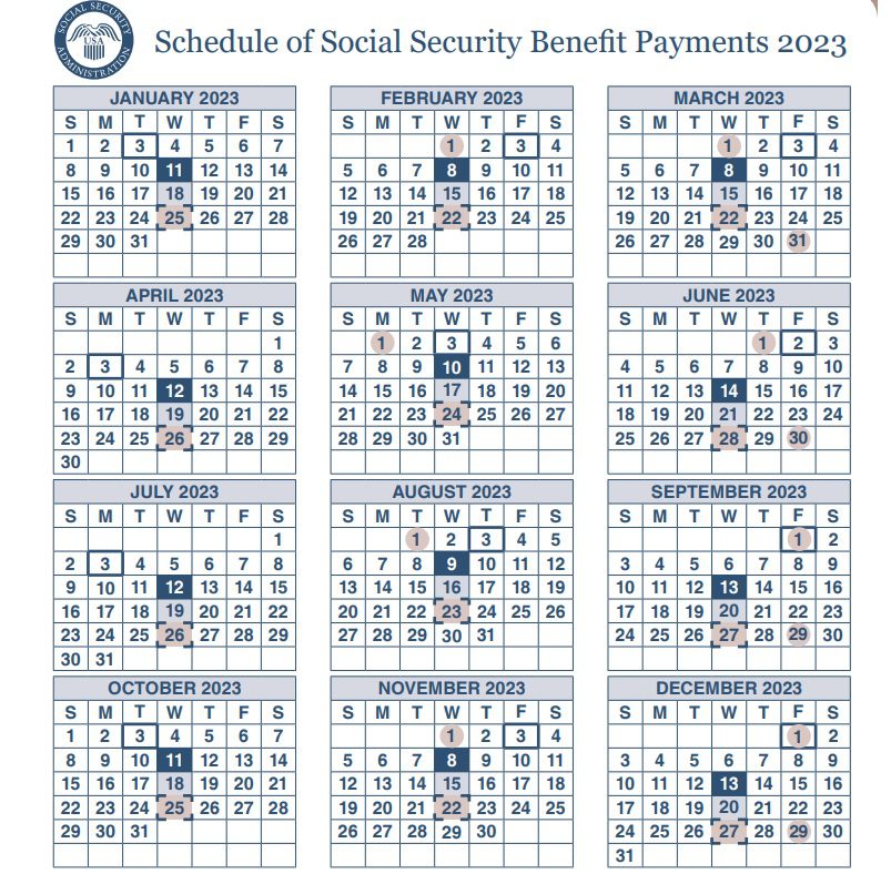 SSA Payment Schedule 2023 Schedule Of Social Security Benefit 