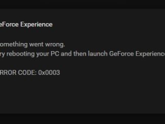 Geforce Experience Error Code