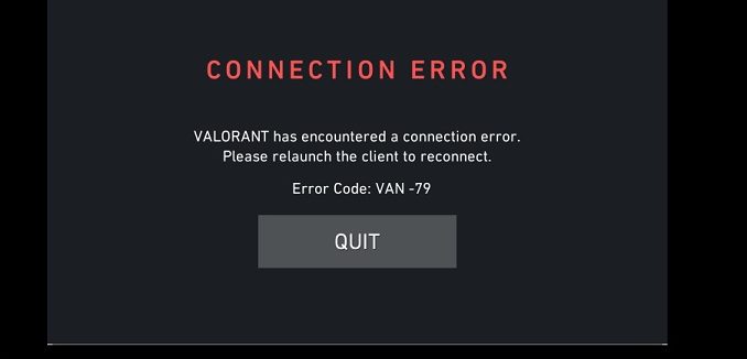 VAN 79 error in Valorant