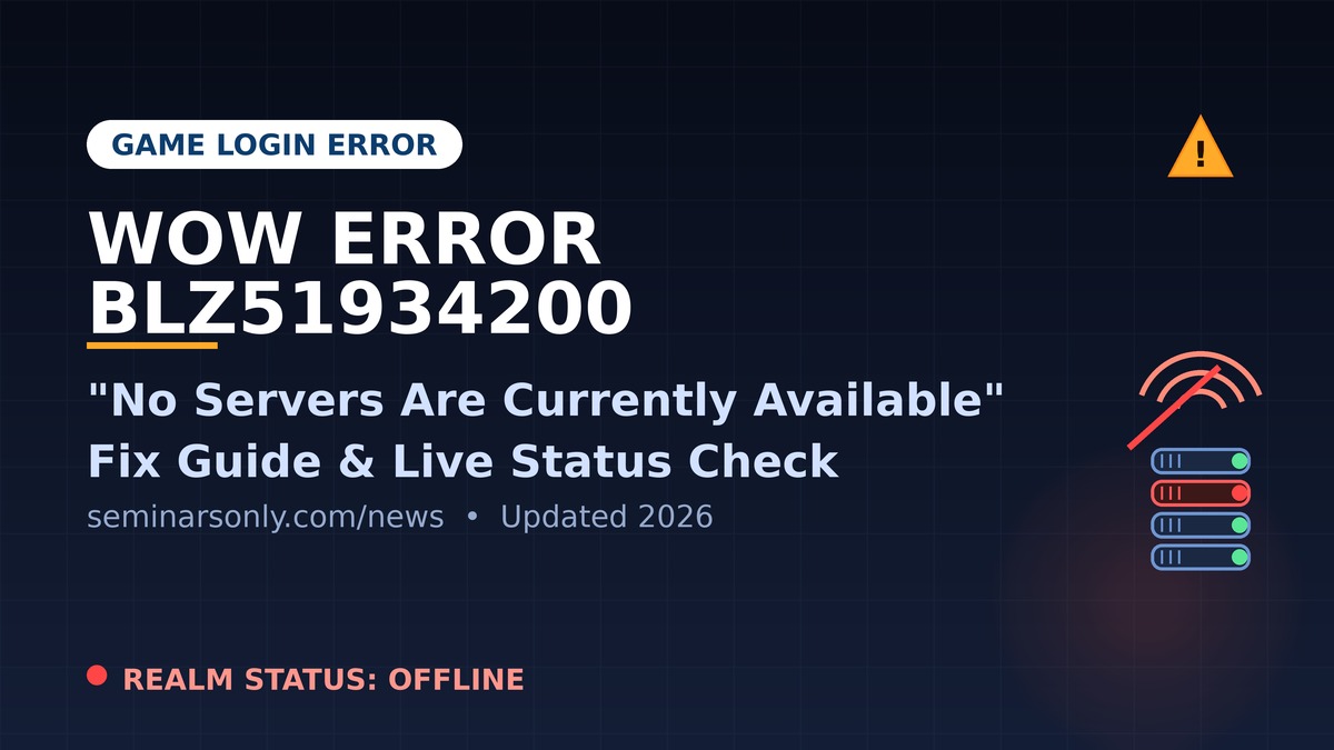 WOW Error BLZ51934200 Fix | No Servers are currently Available