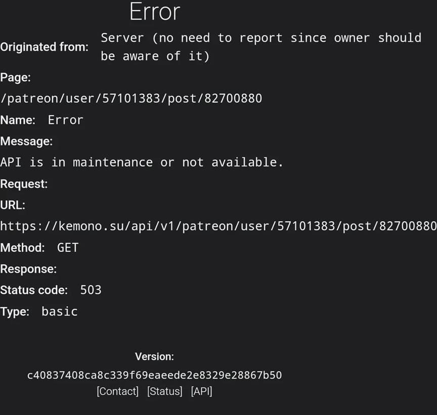 Kemono Error 401 Fix