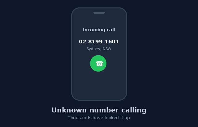 02 8199 1601 Warning