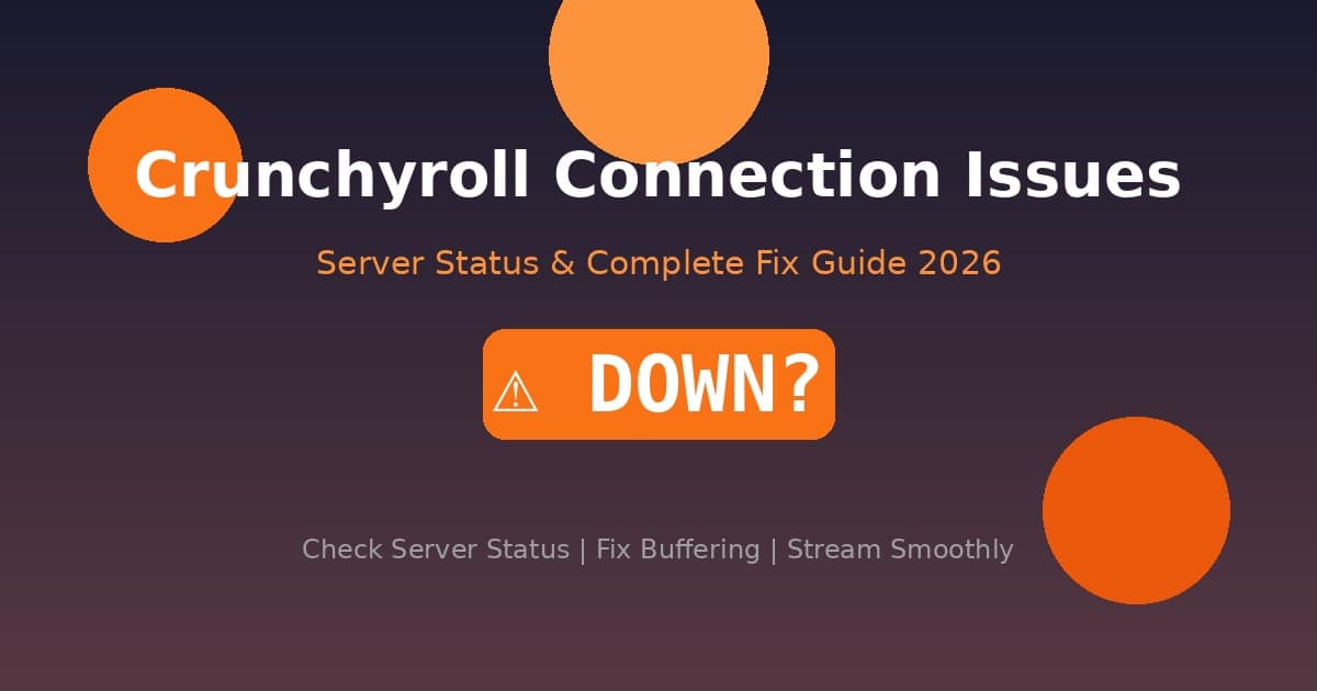 Crunchyroll Connection Issues Server Status - Complete Fix Guide 2026
