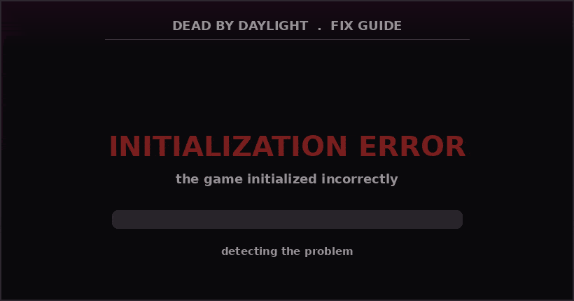 Animated guide showing the Dead by Daylight initialization error being repaired and fixed