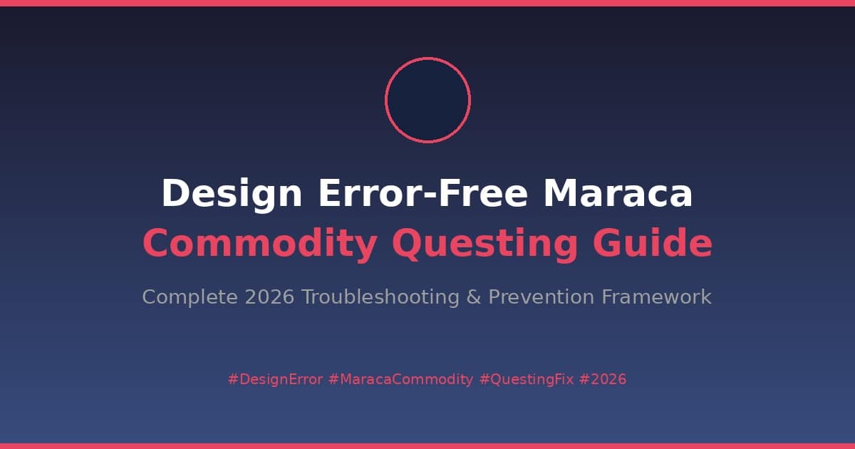 Karontgbv Design Error Free Maraca Commodity Questing - Troubleshooting Guide with gradient design elements showing error fix workflow