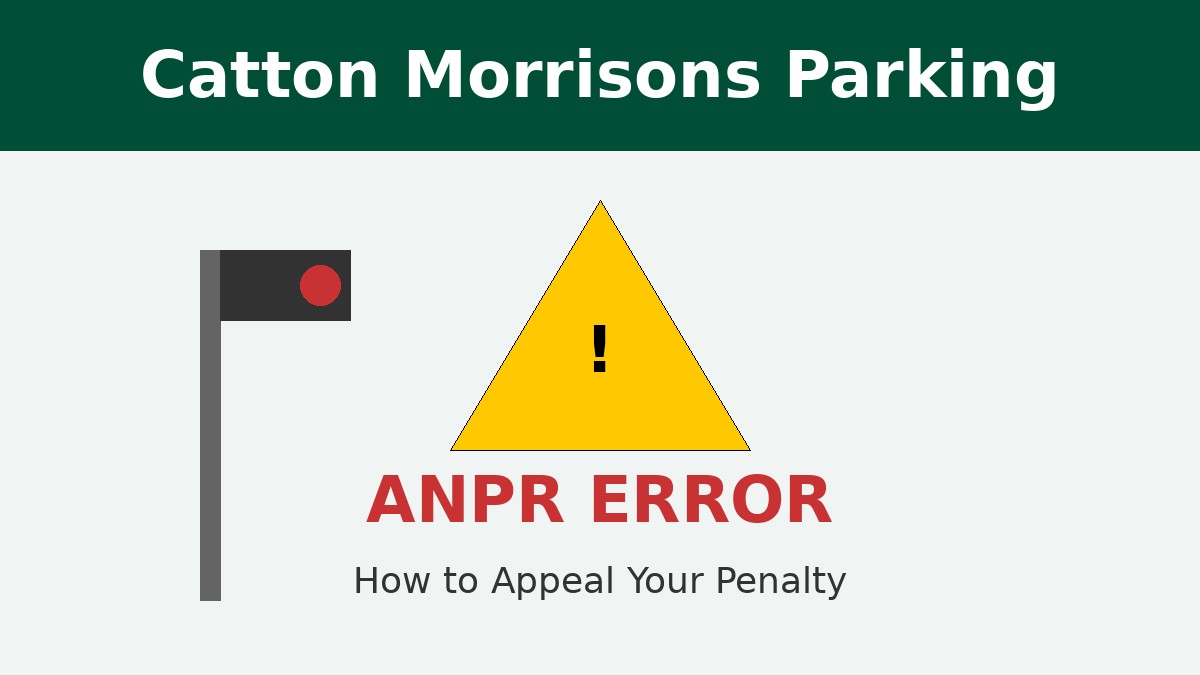 Graphic warning sign for Catton Morrisons ANPR Camera Error and parking fine appeals