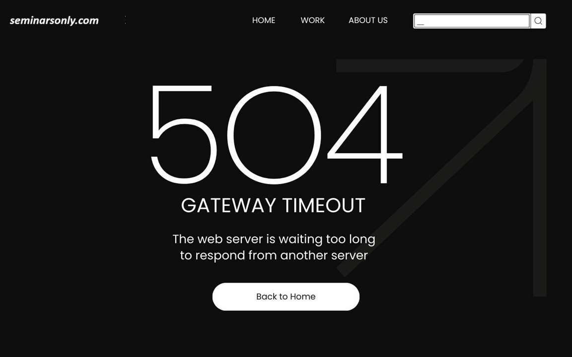 504 Gateway Timeout Error on digital blue background