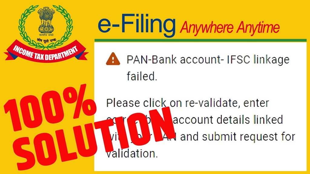 Taxpayer verifying bank account details on laptop for income tax return