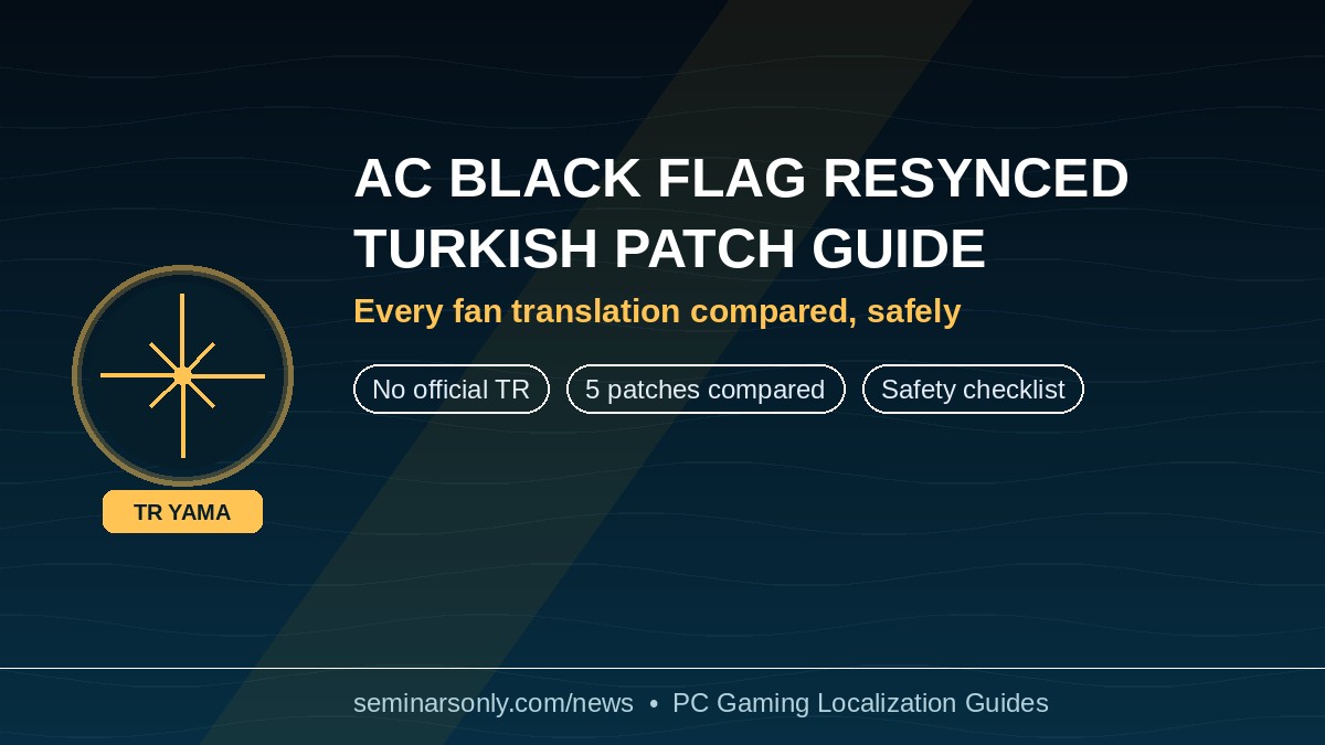 Assassin's Creed Black Flag Resynced Turkish patch guide cover graphic