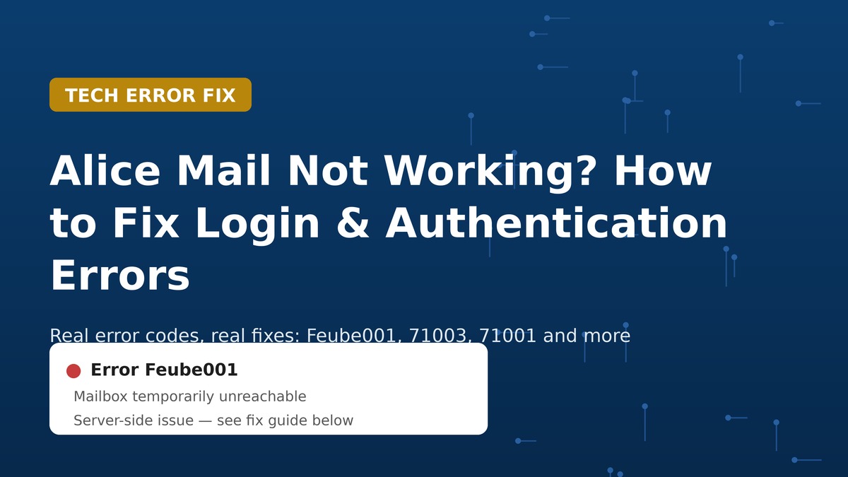 Alice Mail Not Working