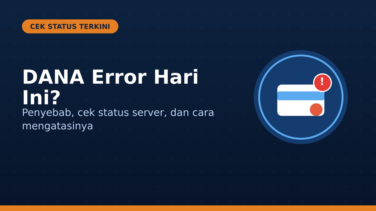 Ilustrasi ikon dompet digital dengan tanda peringatan mewakili DANA error hari ini