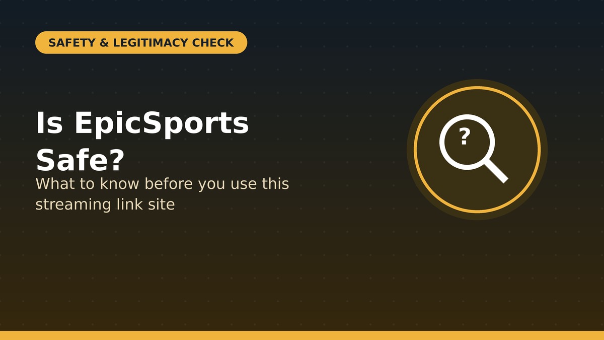 Magnifying glass and shield icon representing a website safety and legitimacy check for EpicSports
