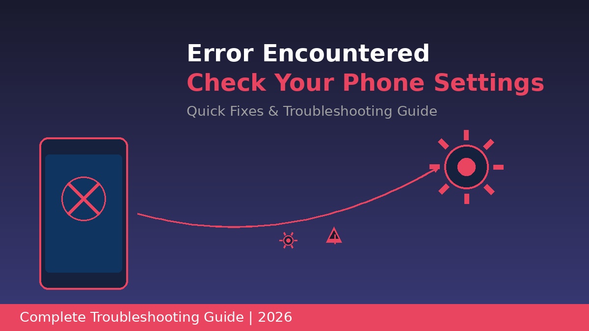 error encountered please check your phone settings