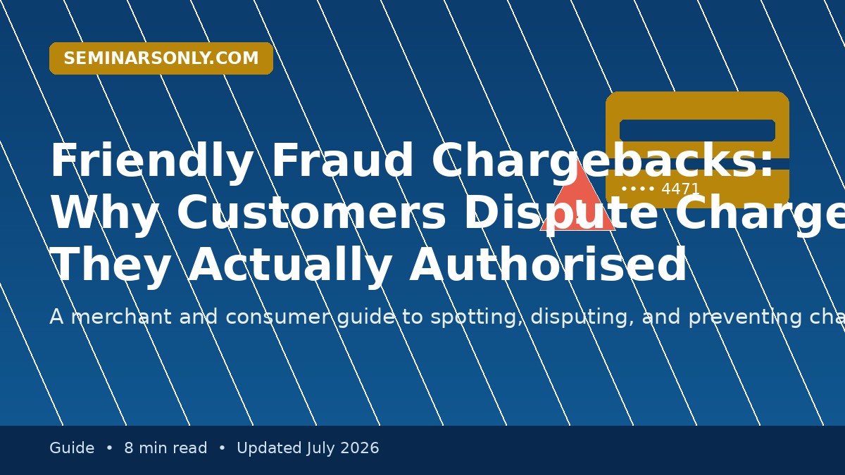 Friendly fraud chargebacks guide cover showing a credit card and fraud alert icon