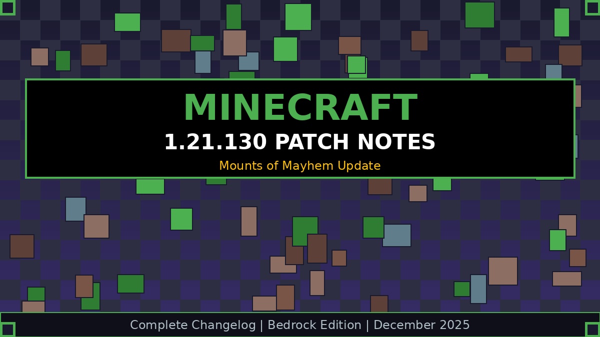 Minecraft pixelated block theme with dirt, grass, and stone colored accent blocks