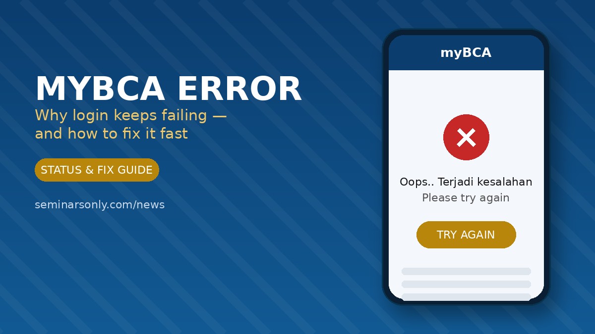 myBCA mobile banking app showing a login error message on a smartphone screen