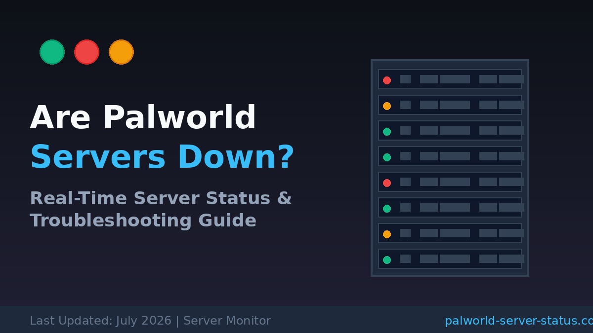 Palworld server status dashboard showing online and offline indicators