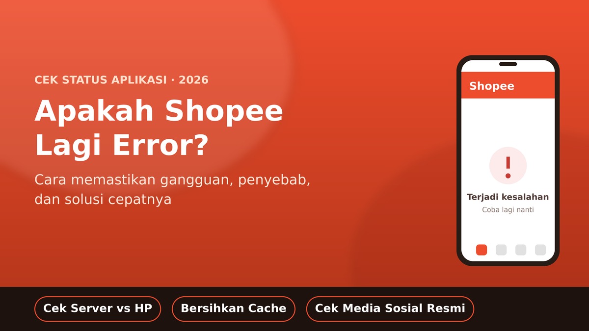 Apakah Shopee Lagi Error? Cara Ceknya Sekarang Apakah Shopee lagi error - cara cek status aplikasi Shopee 2026