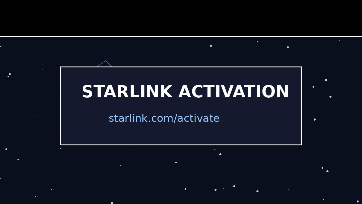 Starlink Activation Screen graphic showing starlink.com/activate