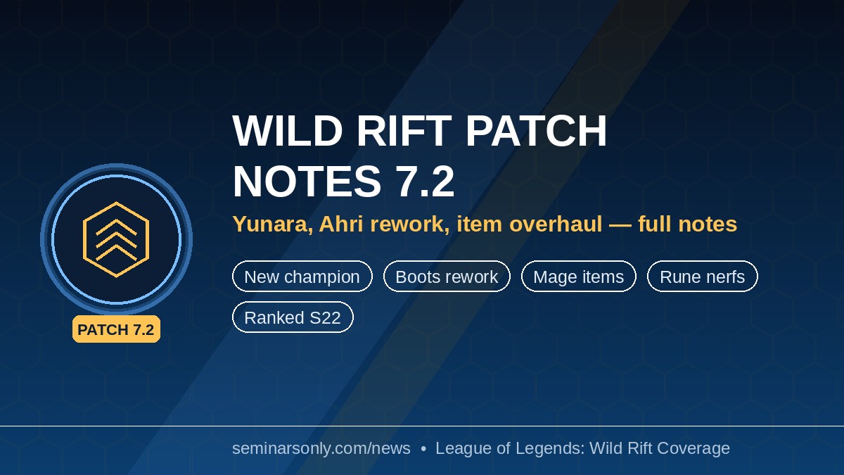 Wild Rift Patch Notes 7.2 cover graphic