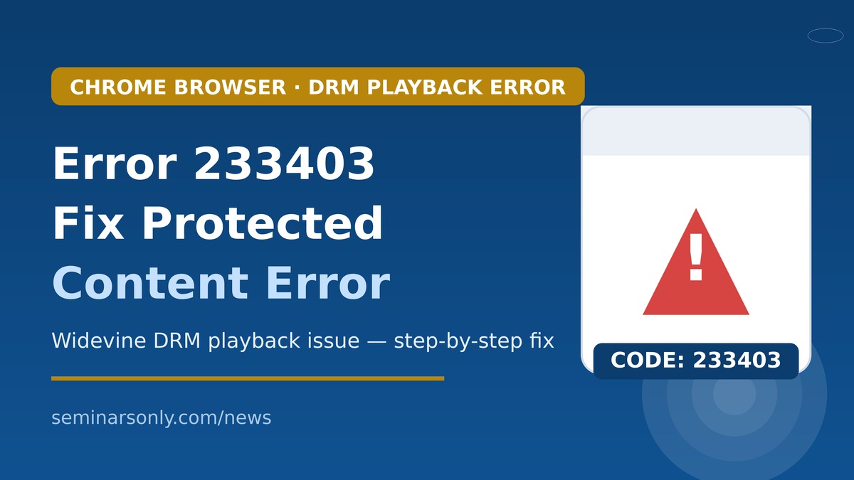 Error 233403 Fixed: Chrome "Protected Content" Playback Error Guide