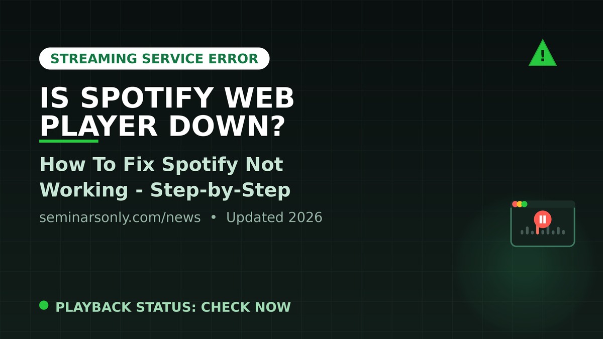 Diagnostic banner showing fixes for Spotify Web Player not working