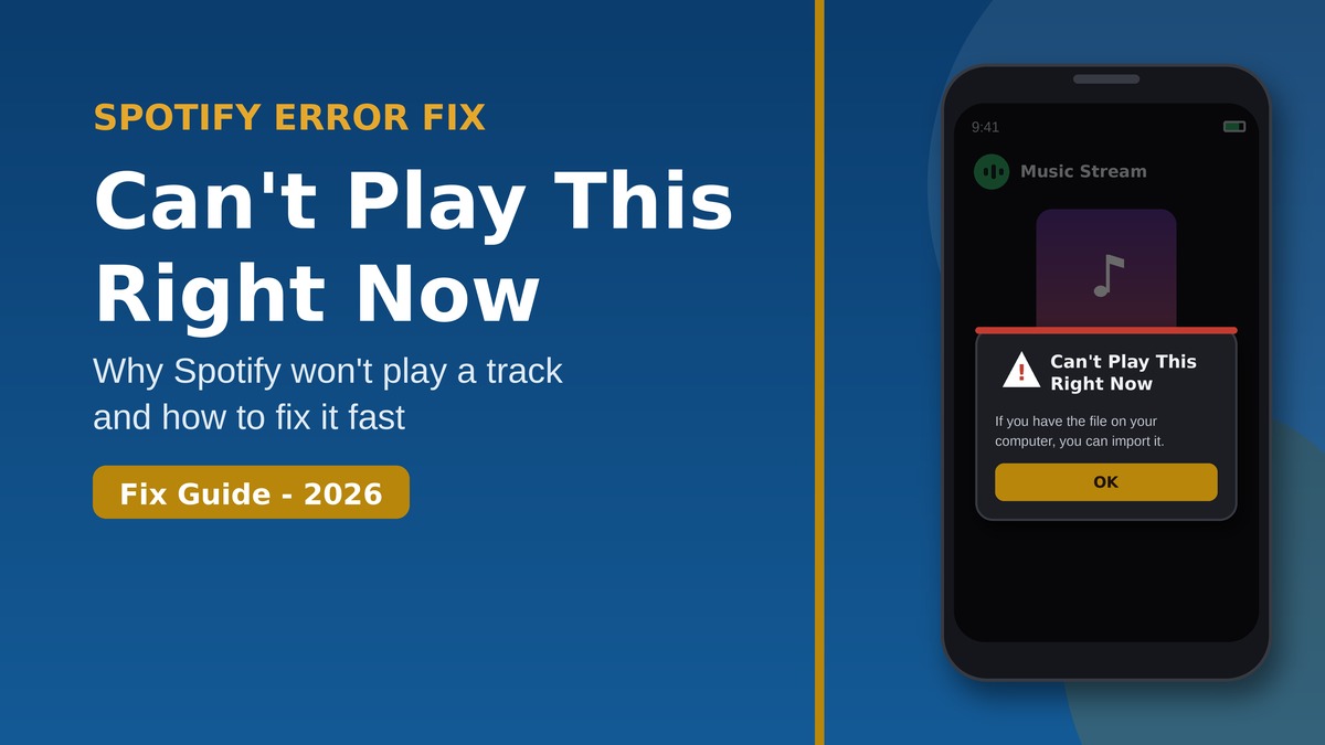Spotify can't play this right now error fix guide