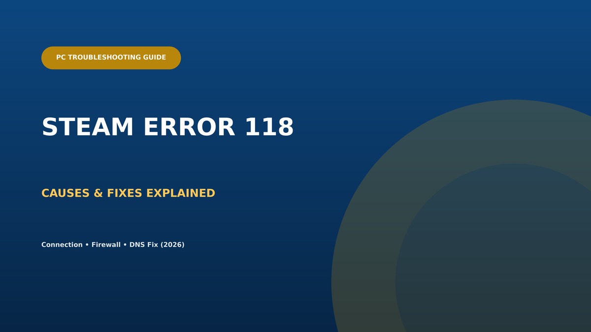 Steam Error Code 118 fix guide cover image