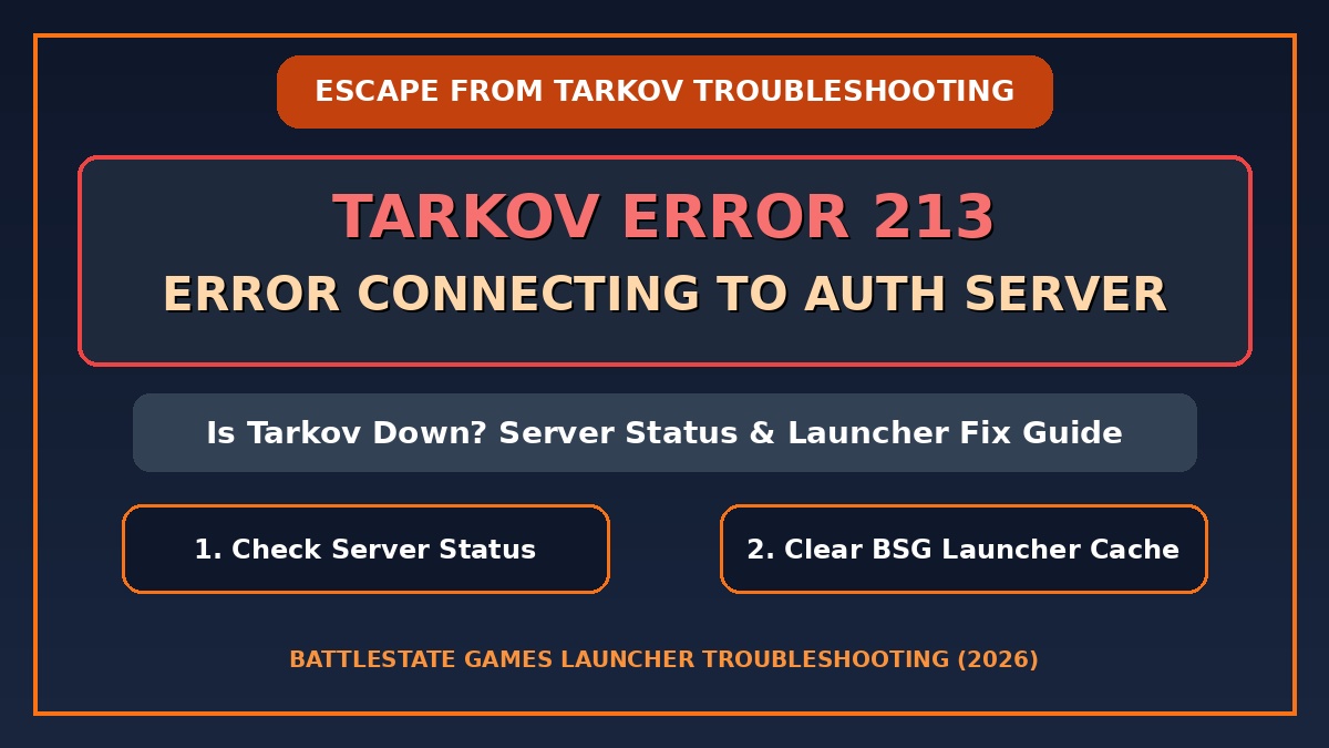 Fix Tarkov Error 213 Error Connecting to Auth Server Troubleshooting Guide
