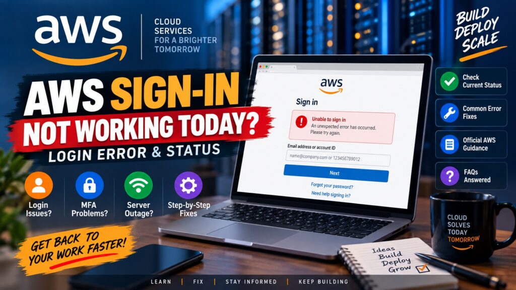AWS Sign-In Not Working Today login error and status troubleshooting