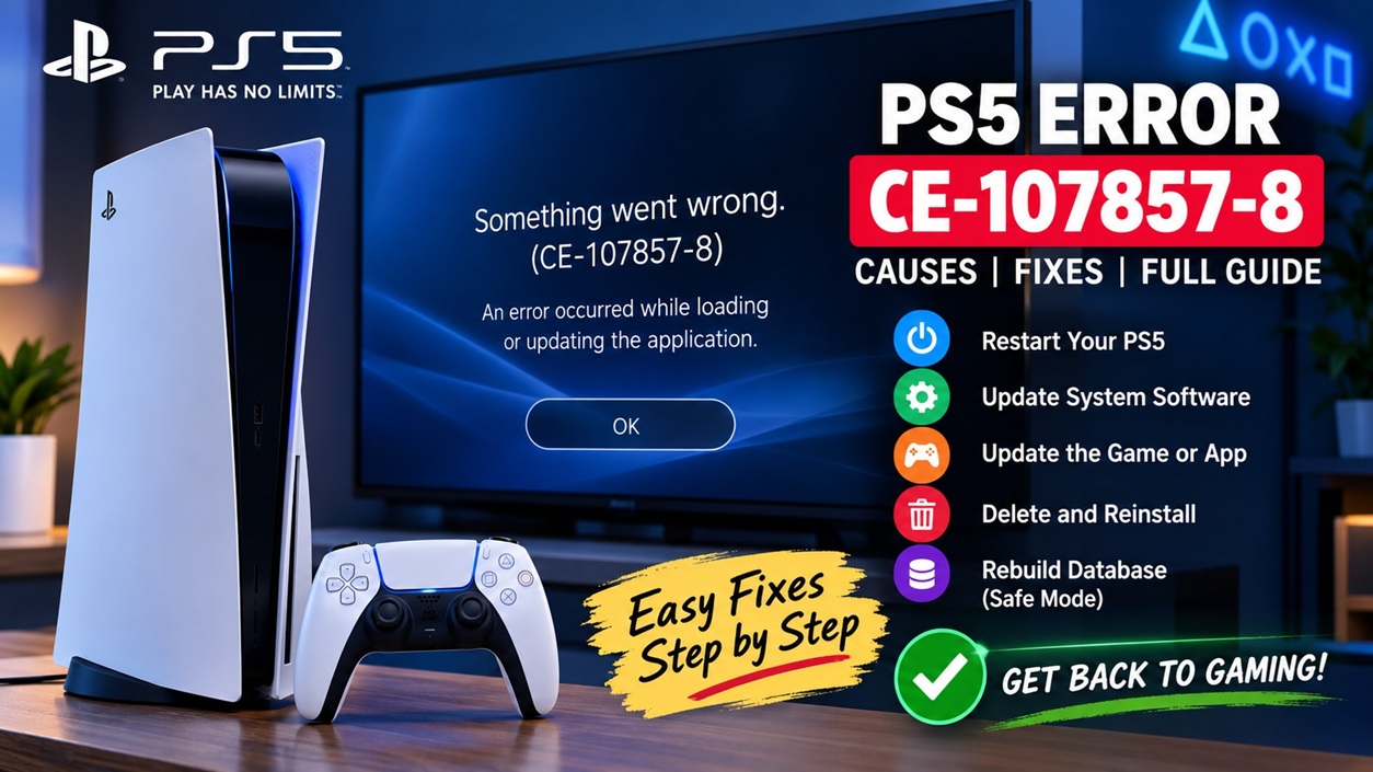 PS5 error CE-107857-8 loading or updating application fix
