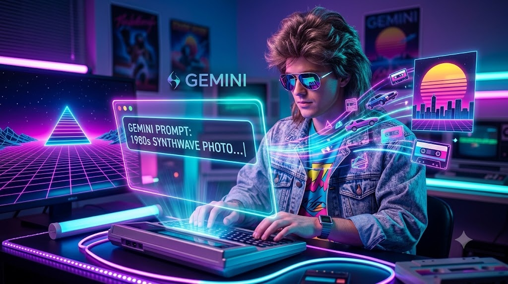 Gemini prompt for 80s style