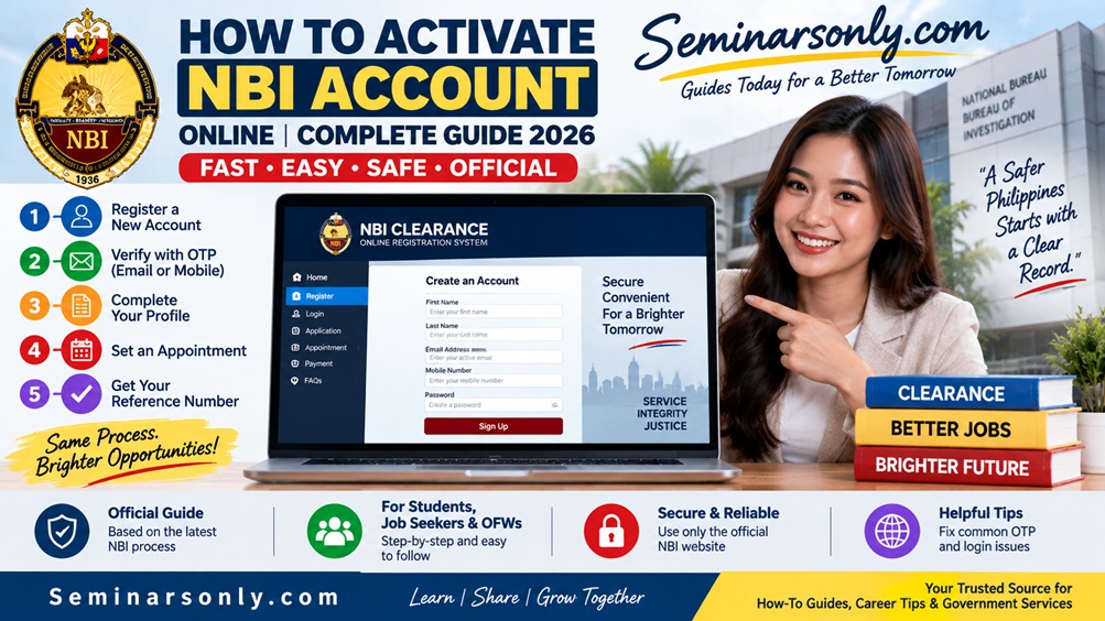 How to activate NBI account online 2026 step-by-step guide