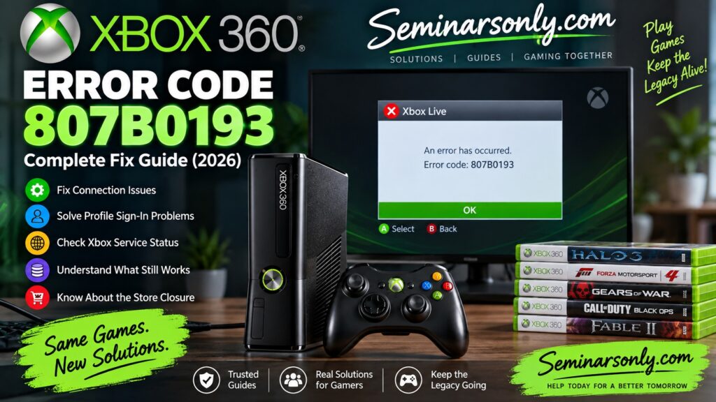 Xbox 360 Error Code 807B0193 troubleshooting guide