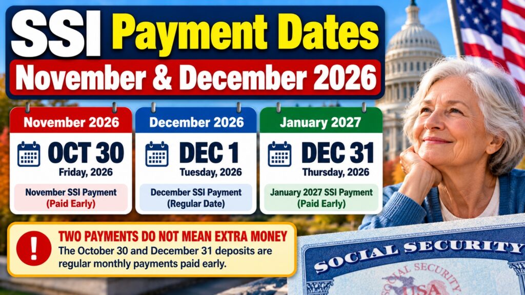 SSI Payment Dates November & December 2026