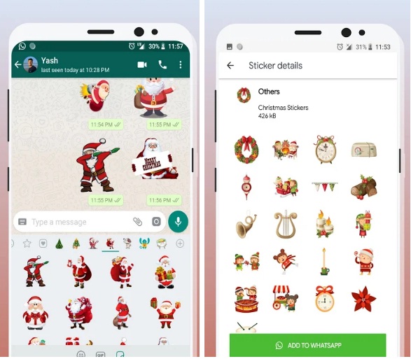 Christmas Stickers for Whatsapp and Facebook 2018