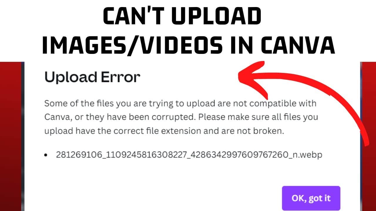 canva can't upload images